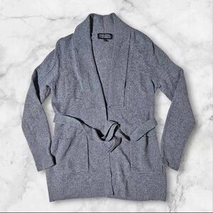 Todd & Duncan 100% Scottish CASHMERE Tie Front Cardigan Sweater Ribbed Small